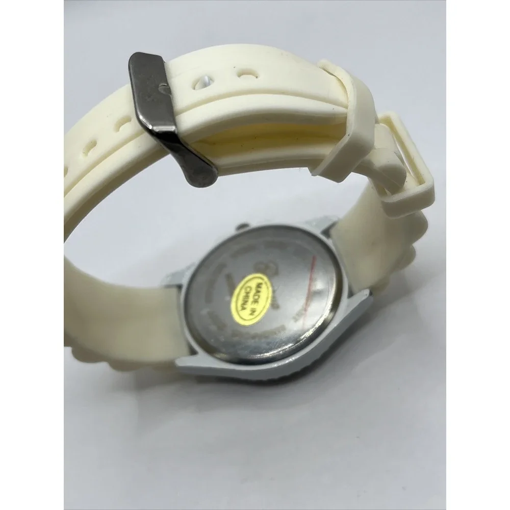 Geneva Legend‎ Women's Watch Rhinestone Bezel White Silicone Band- New Battery
